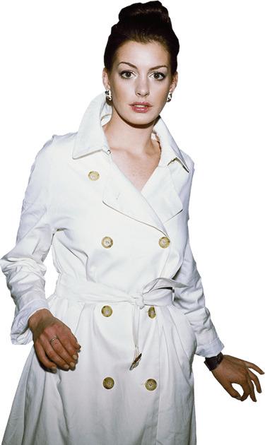 Anne Hathaway White Coat png transparent