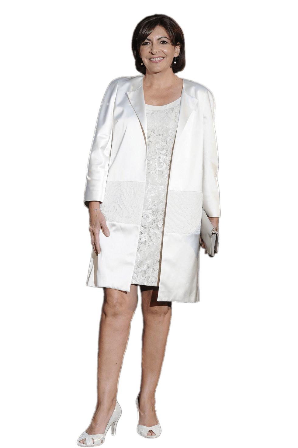 Anne Hidalgo White Outfit png transparent
