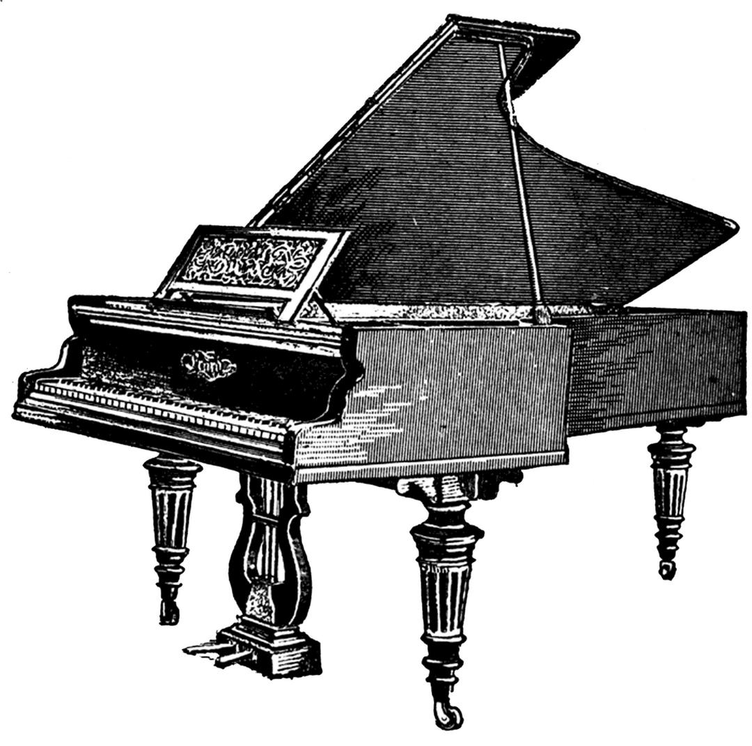 Antique Piano Clipart png transparent