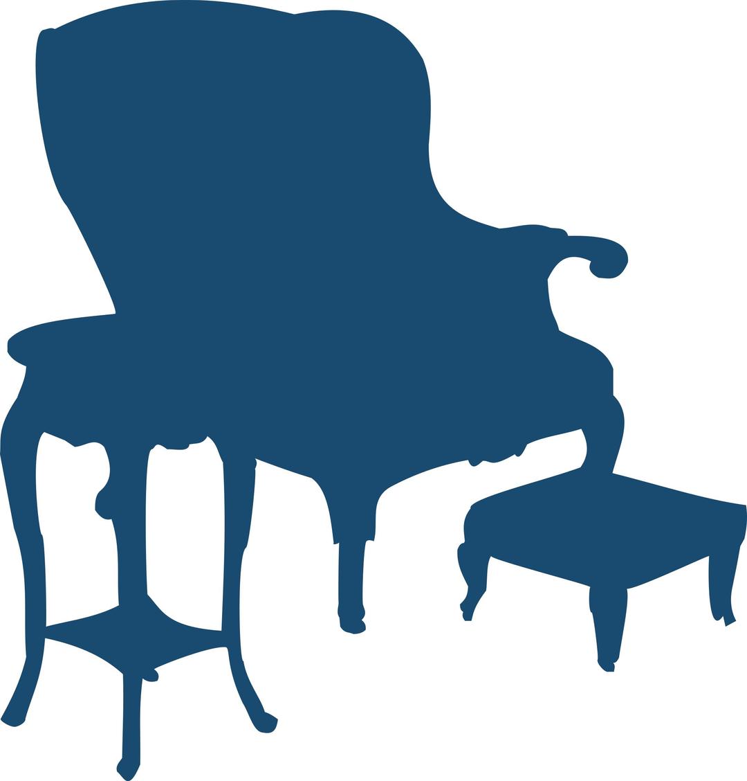 Armchair and table png transparent
