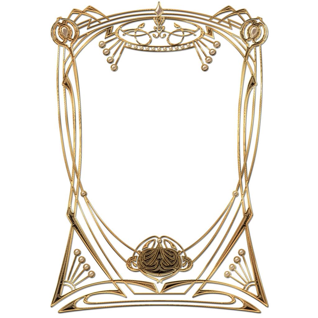 Art Deco Golden Frame png transparent