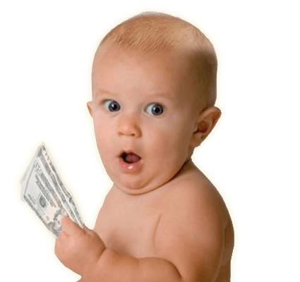 Baby Holding Cash png transparent
