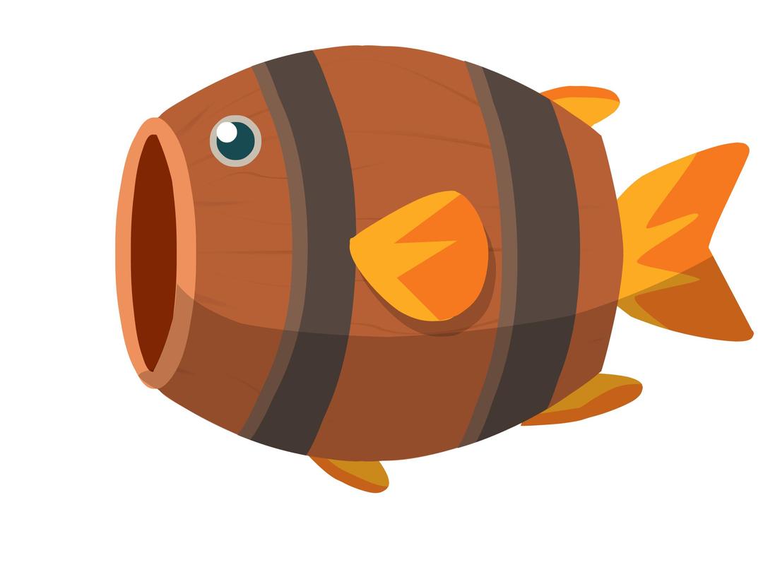 Barrel Fish's child Animation png transparent