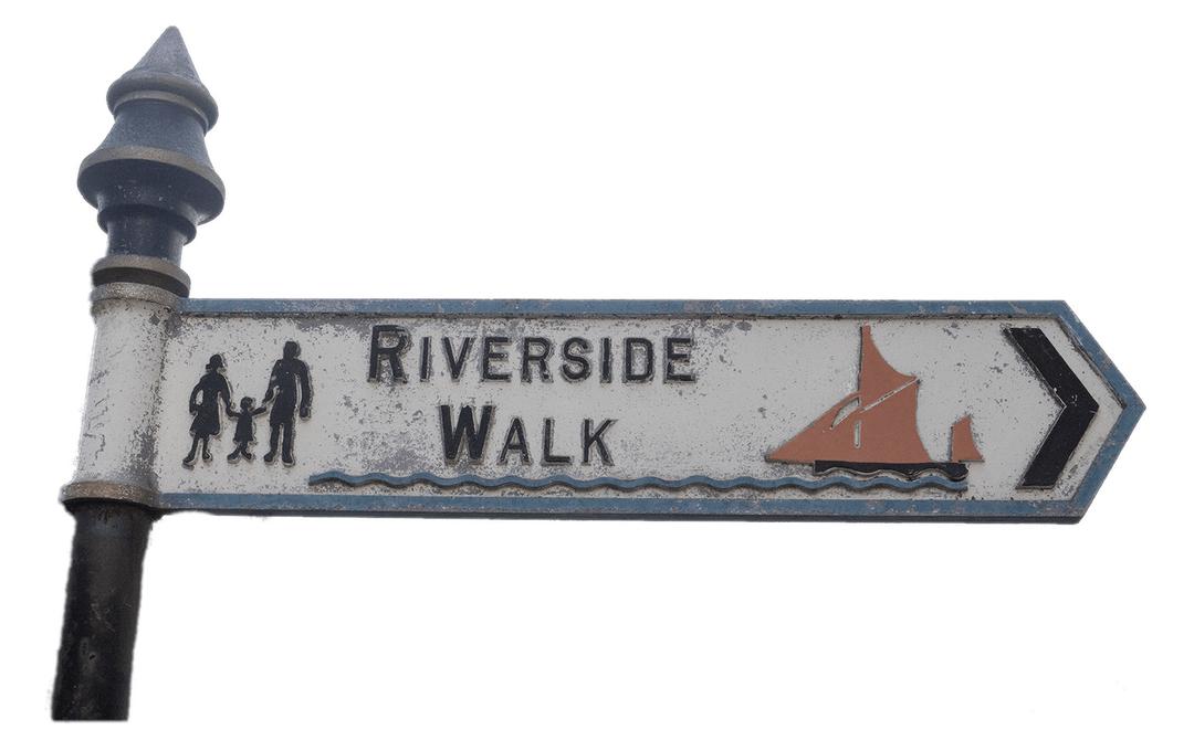 Battersea Riverside Walk Sign Near the River Thames png transparent
