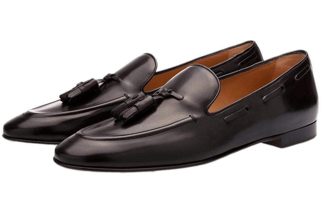 Black Loafers With Tassels png transparent