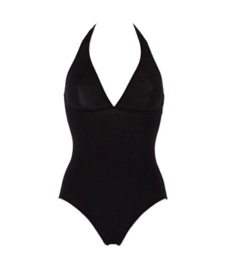 Black Swimming Suit Low Clevage png transparent