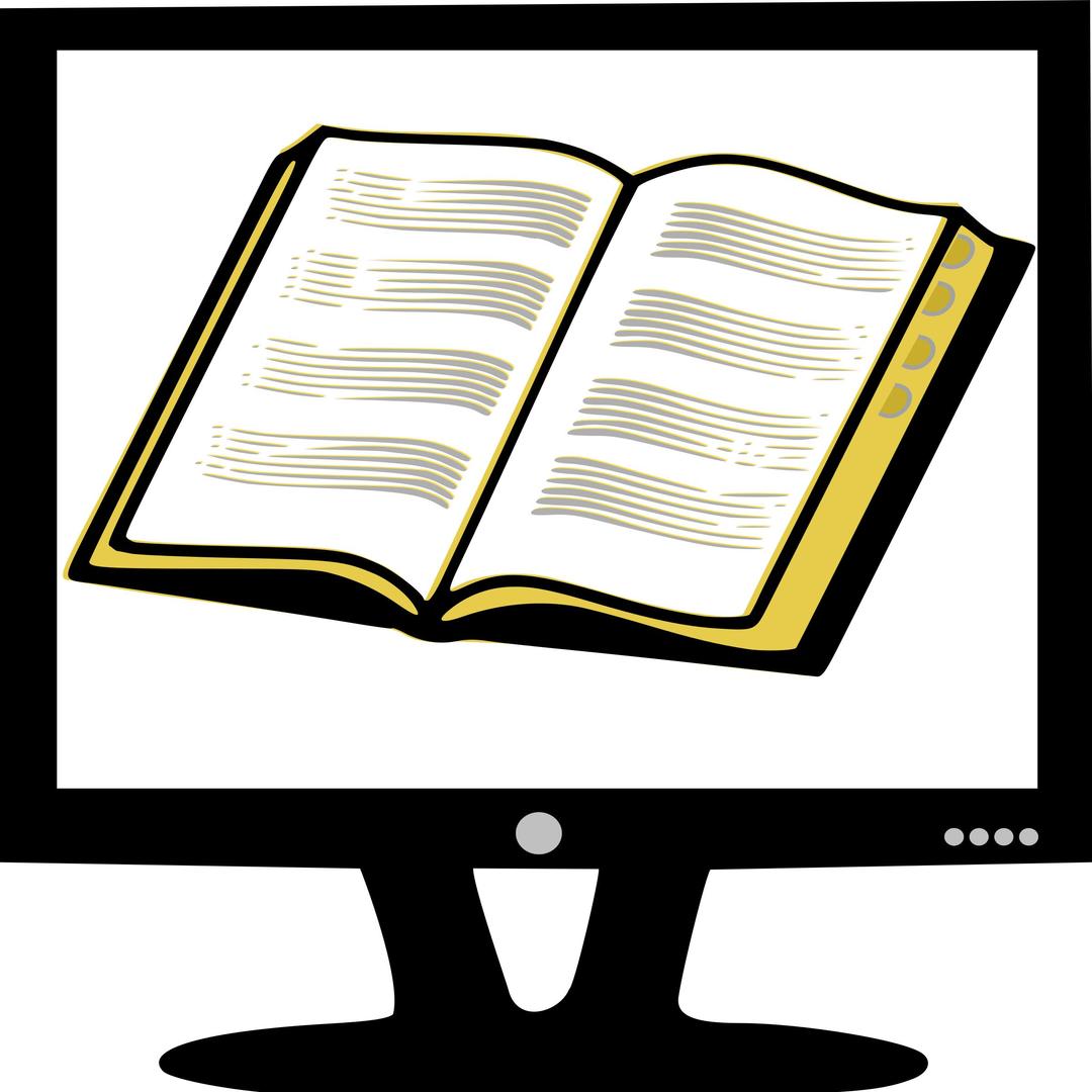 Book on monitor png transparent