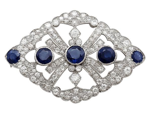Brooch With Sapphire and Diamond png transparent