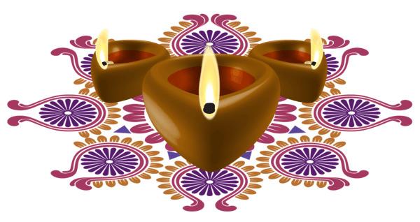 Candle and Flowers Diwali png transparent