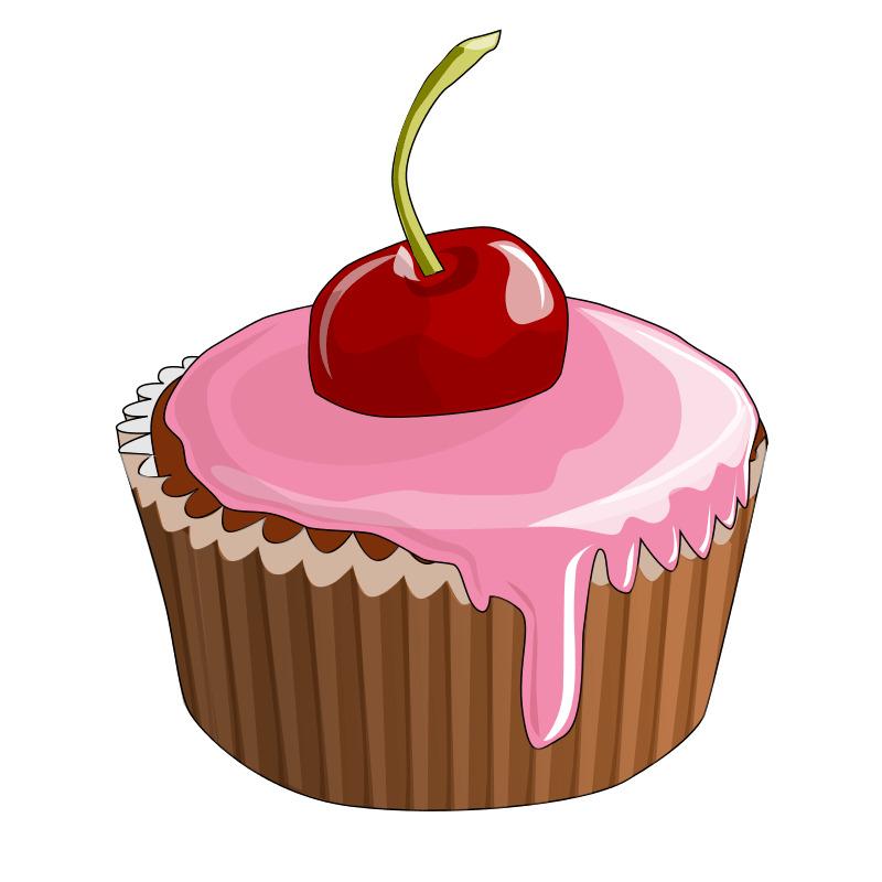 Cartoon Cupcake Cherry on Top png transparent