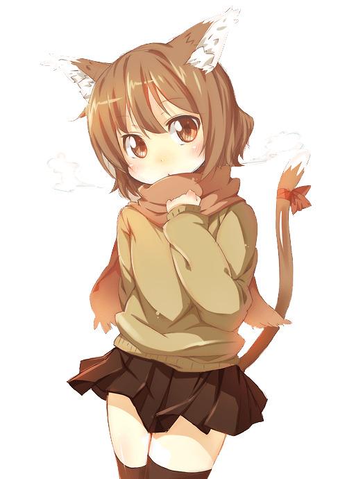 Cat Girl Brown Outfit png transparent
