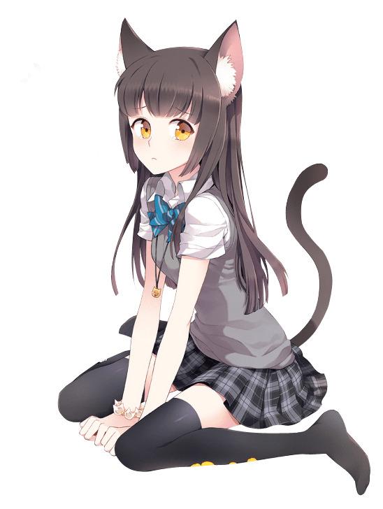 Cat Girl School Uniform png transparent