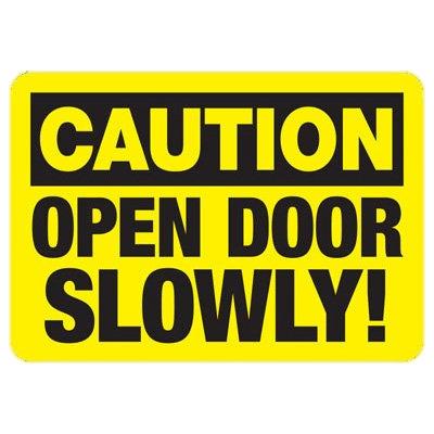 Caution Open Door Slowly png transparent