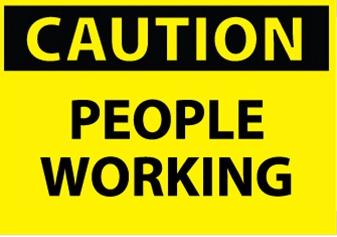 Caution People Working png transparent