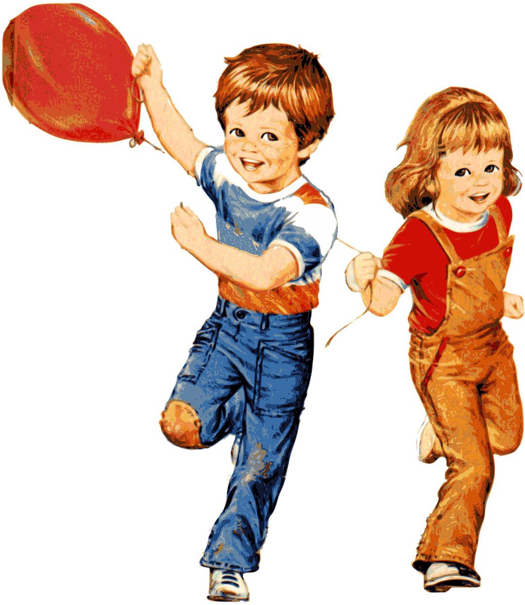 Children Playing With Balloon png transparent
