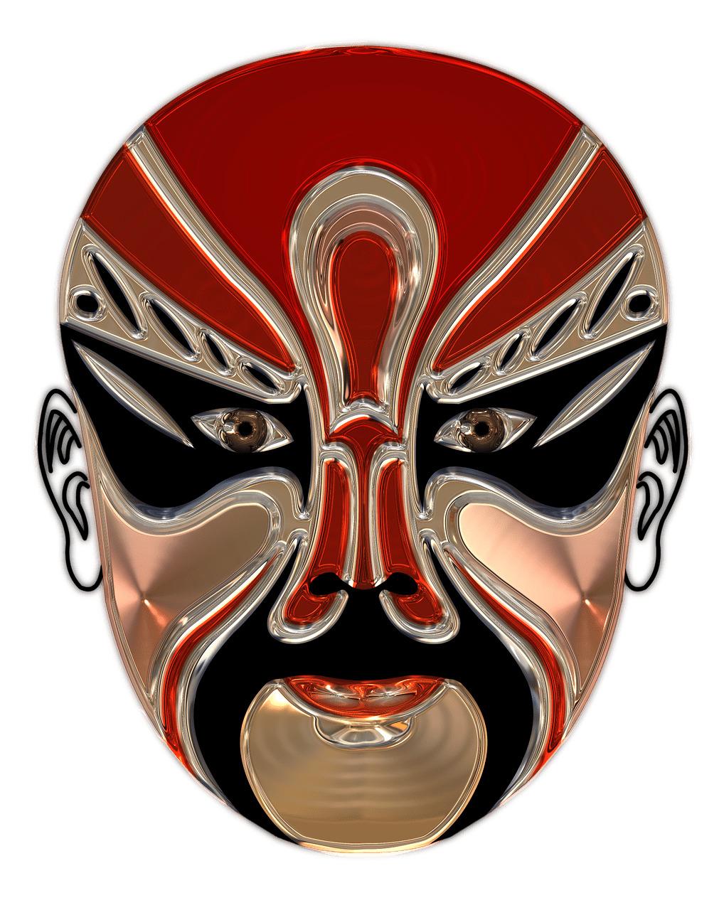 Chinese Opera Red Mask png transparent