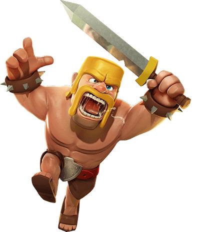 Clash Of Clans Barbarian Fighting png transparent