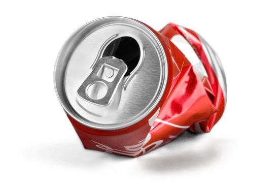 Coca Cola Crushed Can Front View png transparent