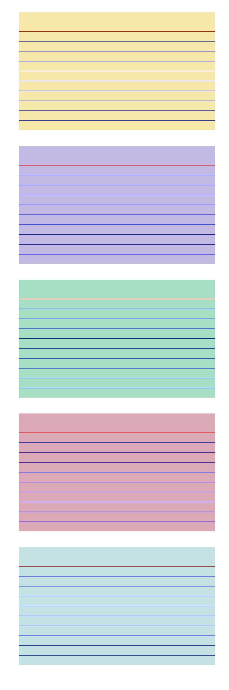 Colored index cards png transparent