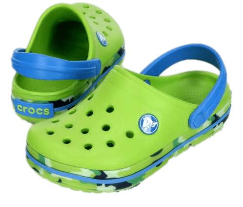 Crocs Green and Blue Clogs png transparent