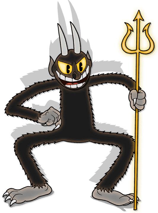 Cuphead the Devil Holding Trident png transparent