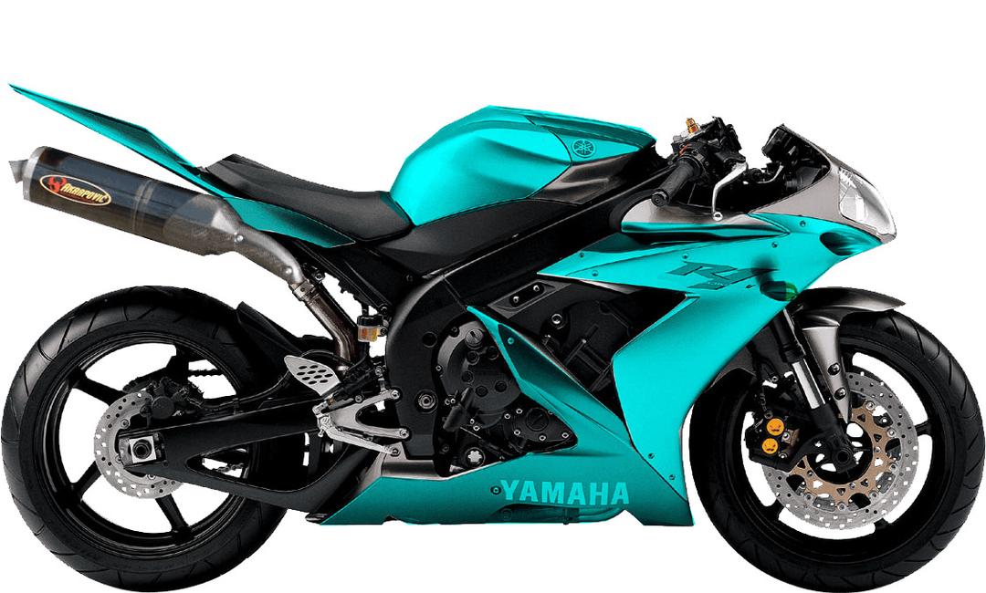 Cyan Green Blue Yamaha Motorcycle png transparent