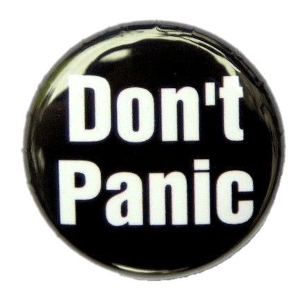 Don't Panic Black Button png transparent