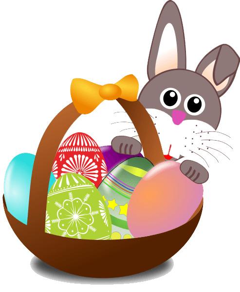 Easter Basket Bunny png transparent