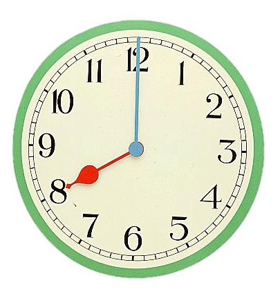 Eight O'clock Coloured Clock png transparent