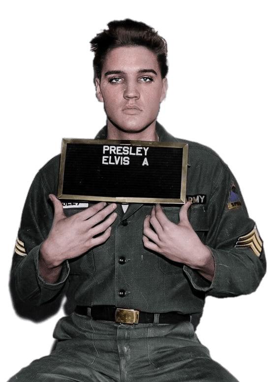 Elvis Presley Army Mugshot png transparent