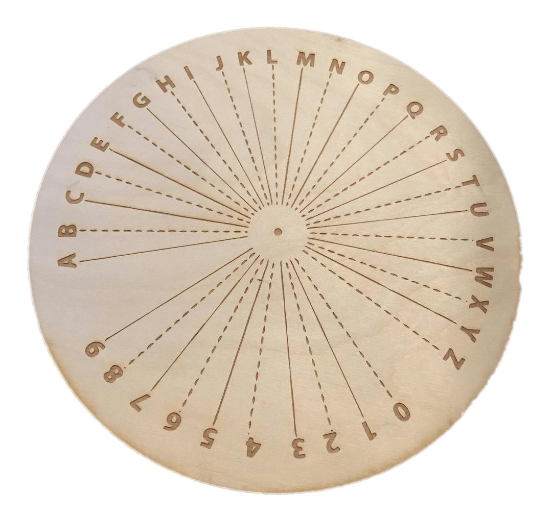 Engraved Pendulum Board With Alphabet and Numbers png transparent