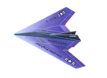 F 117A Night Hawk Paper Plane png transparent
