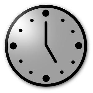 Five O'clock on Grey Clock png transparent
