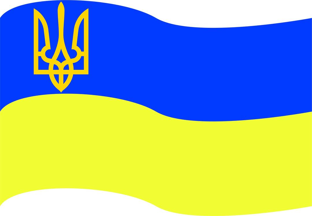 flag of Ukraine with coat of arms png transparent