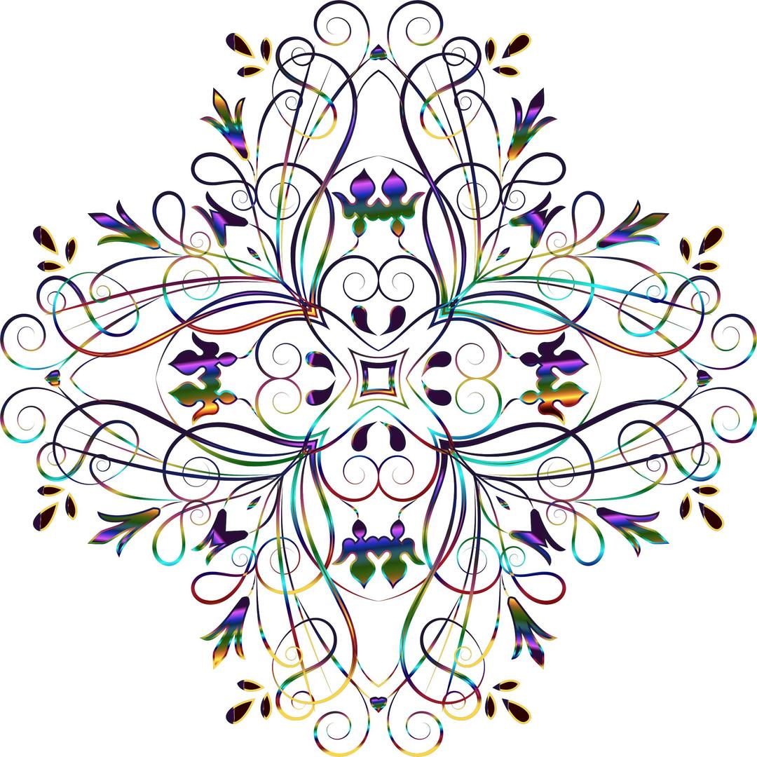 Flourishy Floral Design 11 Variation 3 No Background png transparent