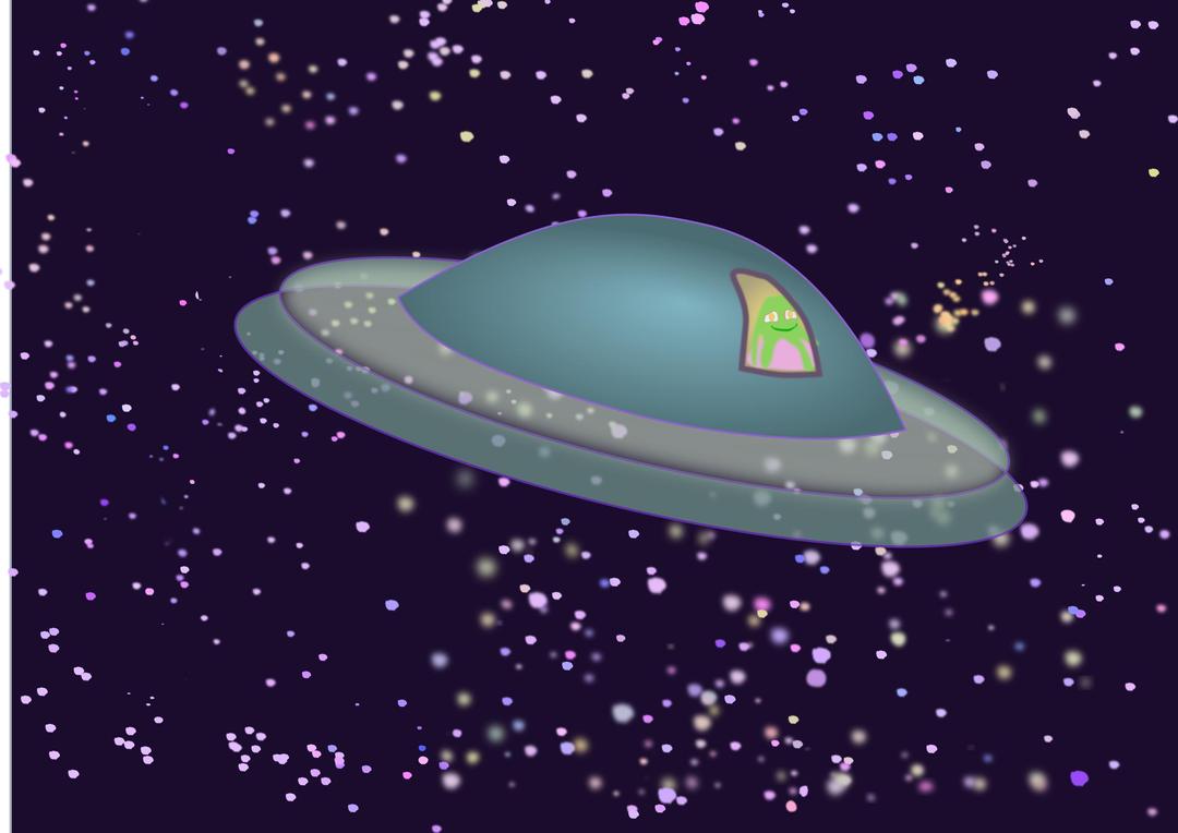 Flying Saucer with Alien png transparent