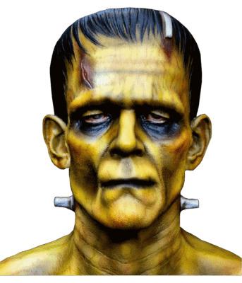 Frankenstein Yellow Face png transparent
