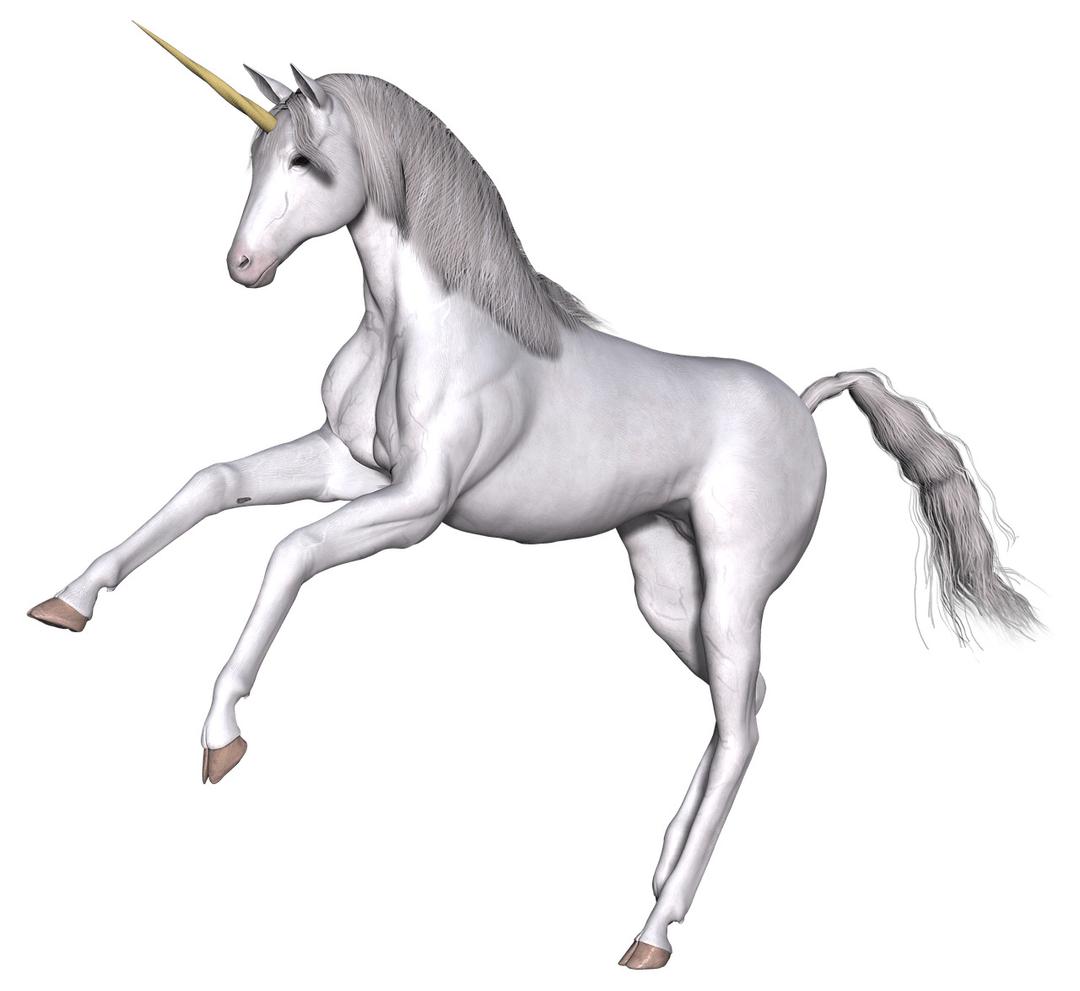 Full White Unicorn Front Legs Up png transparent