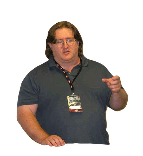 Gabe Newell Pointing png transparent