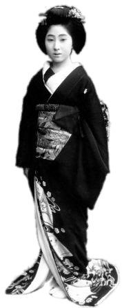 Geisha Black and White png transparent