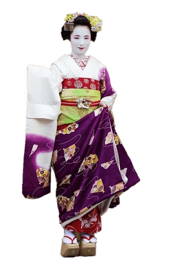 Geisha With Purple Tunic png transparent