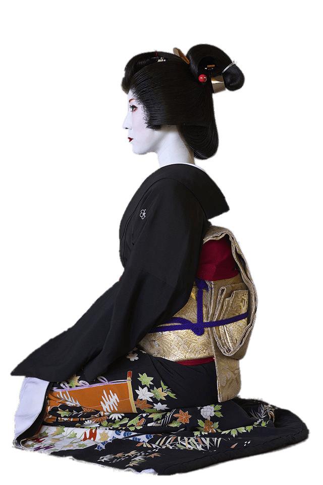 Geisha With Shimada Hairstyle png transparent