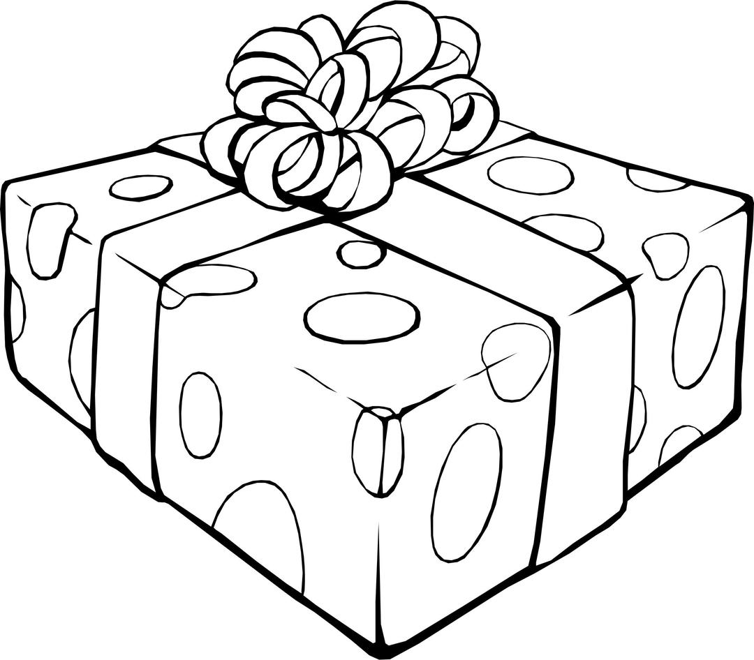 Gift Coloring Page png transparent