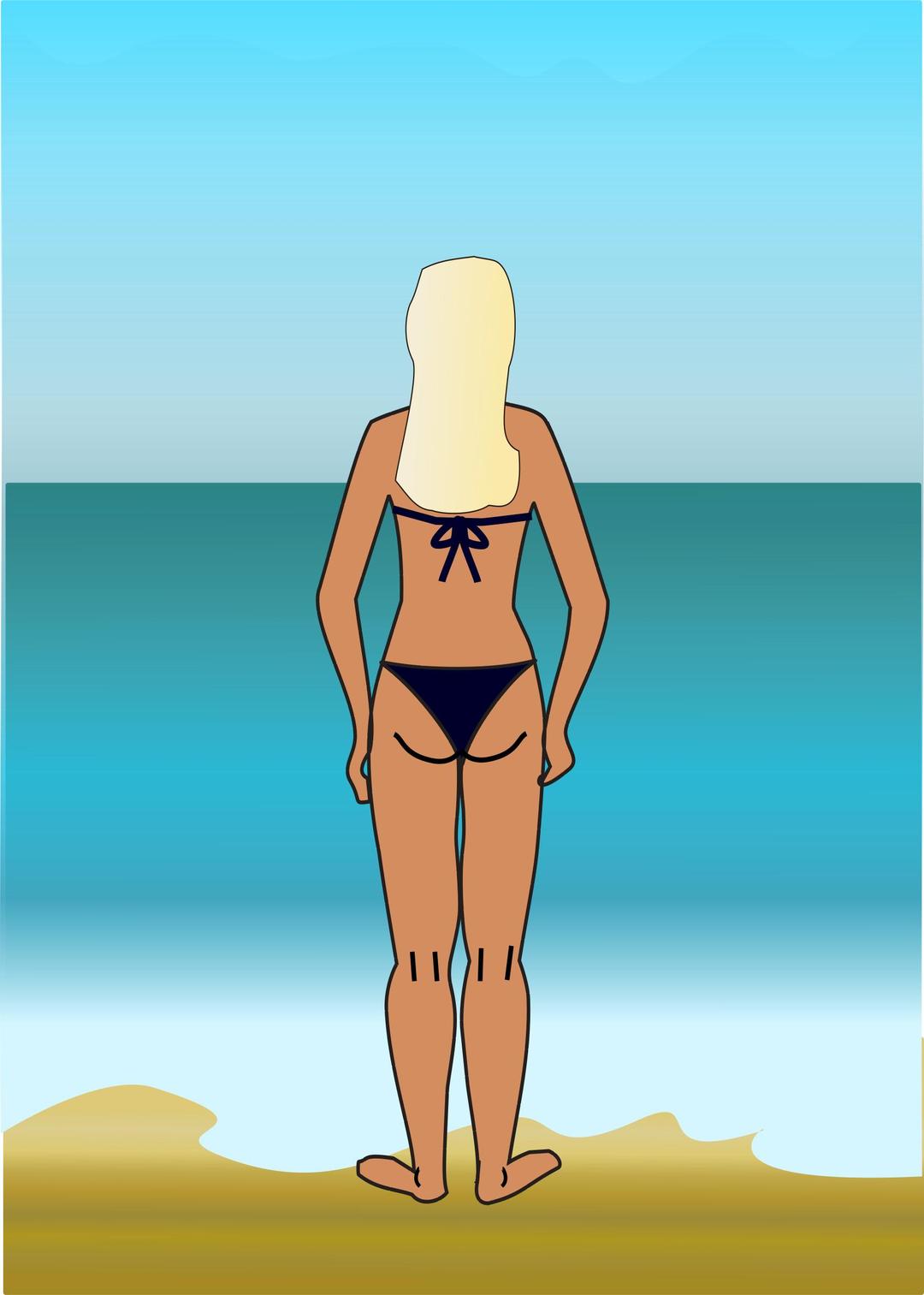 Girl in bikini at sea png transparent