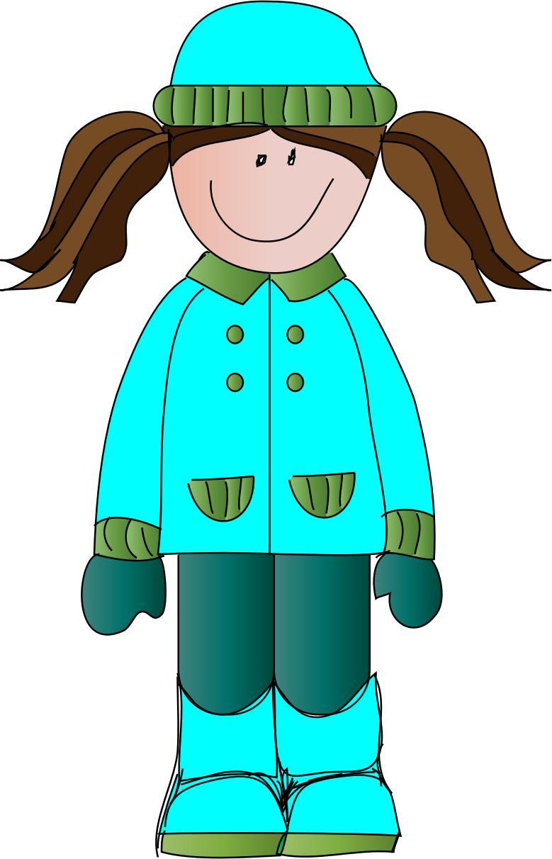 Girl in the winter png transparent