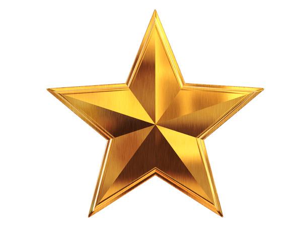 Gold Star 5 Branches png transparent