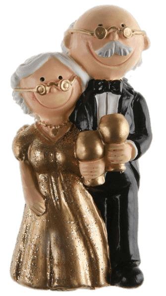 Golden Wedding Figurines png transparent
