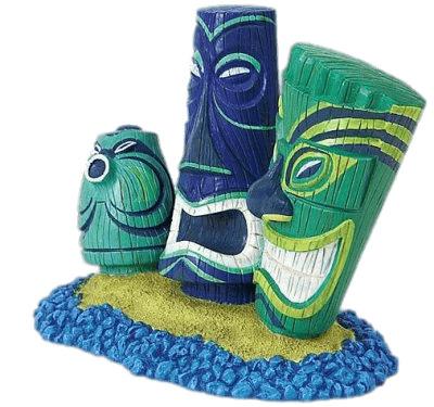Green and Blue Tiki Heads Disney png transparent
