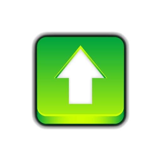 Green Arrow Upload Button In Square png transparent