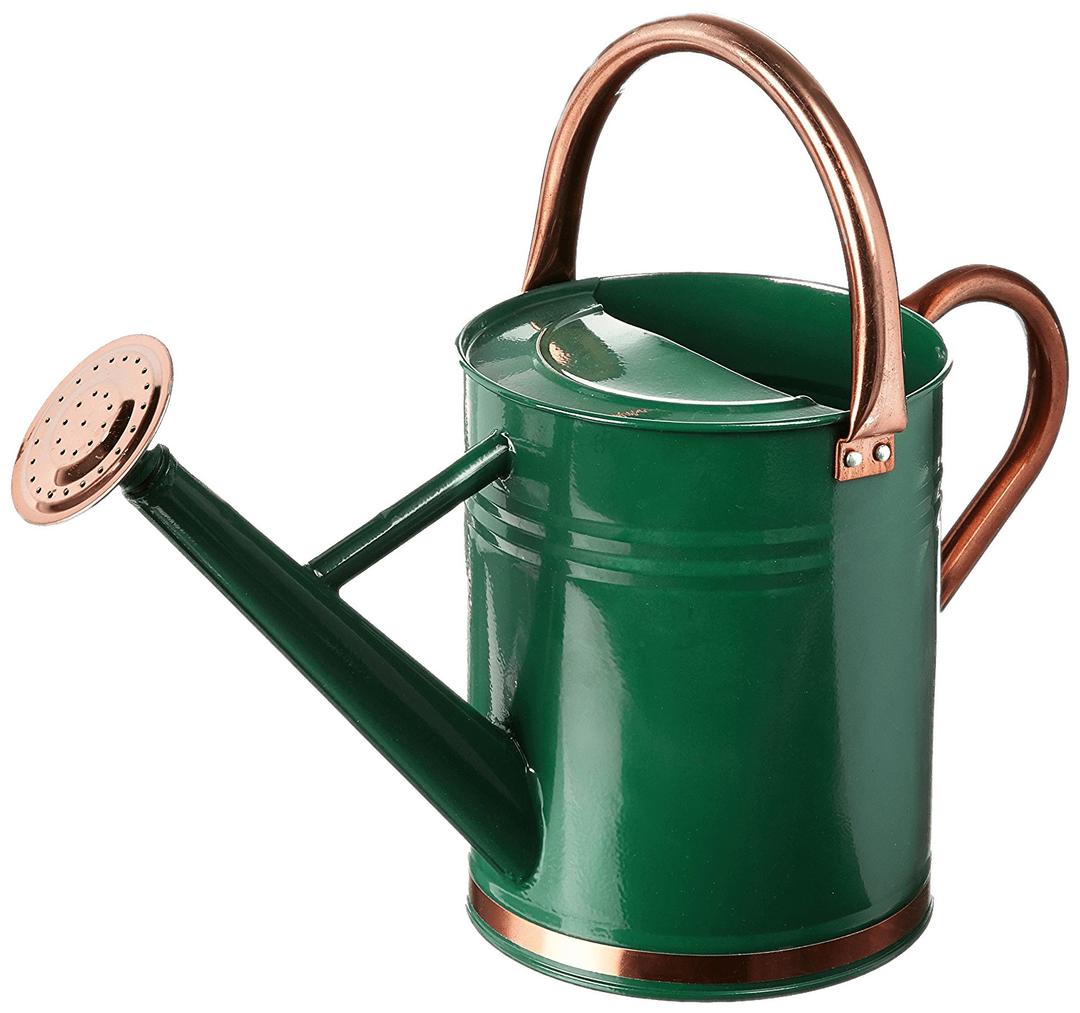 Green Watering Can With Copper Details png transparent